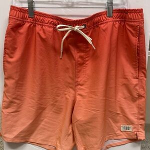 Orange Ombre 17" Swim Trunks, Size Large